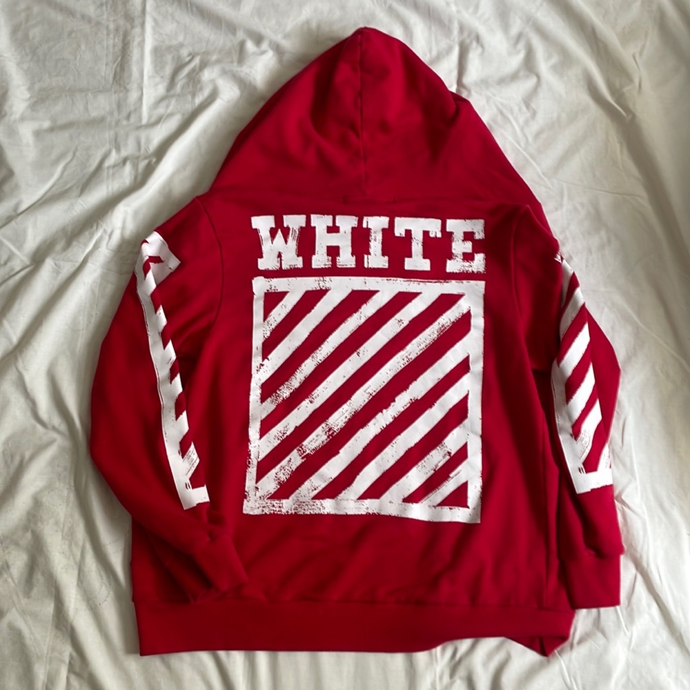 Off White Zip Hooded Jacket